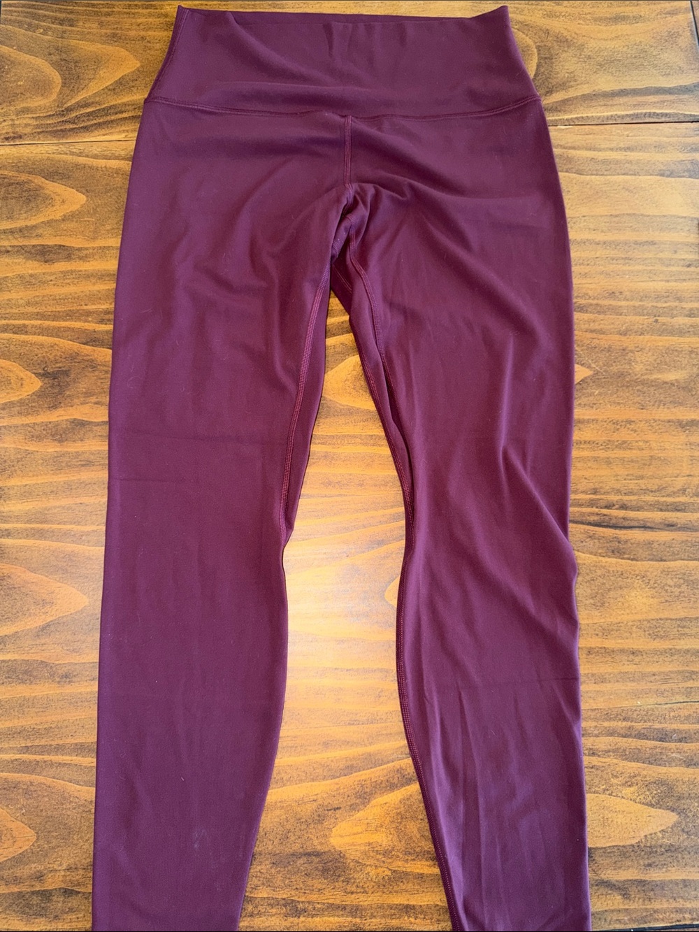 Lululemon Size 10 Wunder Train Contour Fit High Rise Red Merlot Leggings